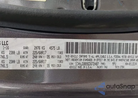 2016 Jeep Compass Sport из США, поврежденный, VIN 1C4NJDBB9GD672487